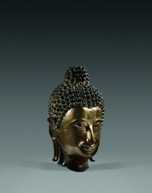 Tête de Buddha en bronze Sukhothaï – Image 2