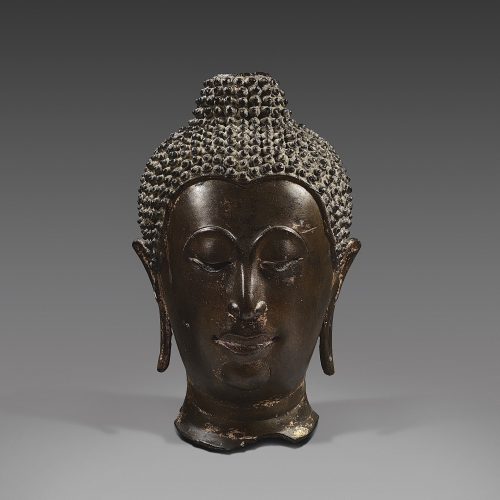 Tête de Buddha thaï en bronze