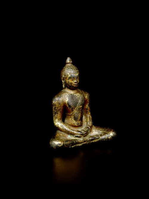 Buddha assis en bronze doré – Image 2